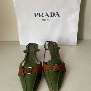 Kitten heel sling back shoes